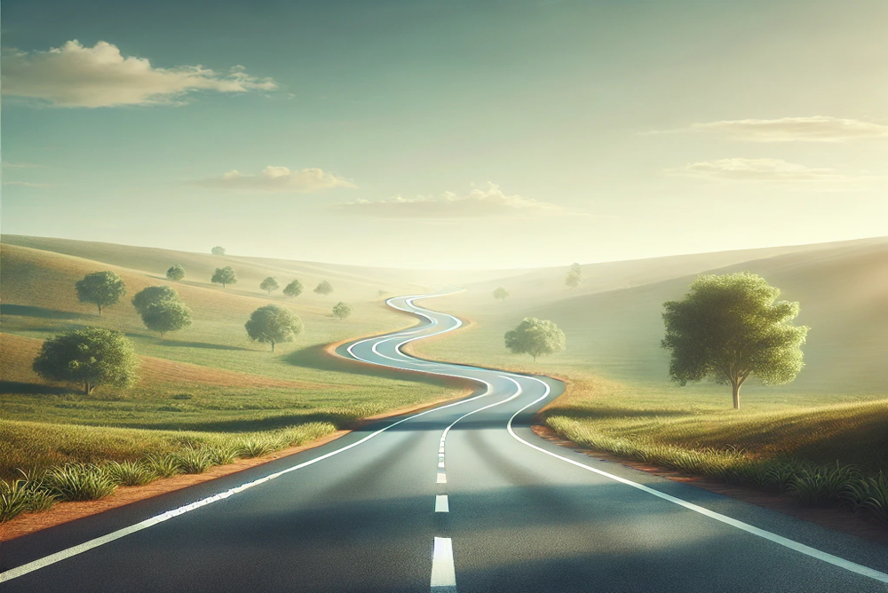 Image of winding road - creating a product roadmap