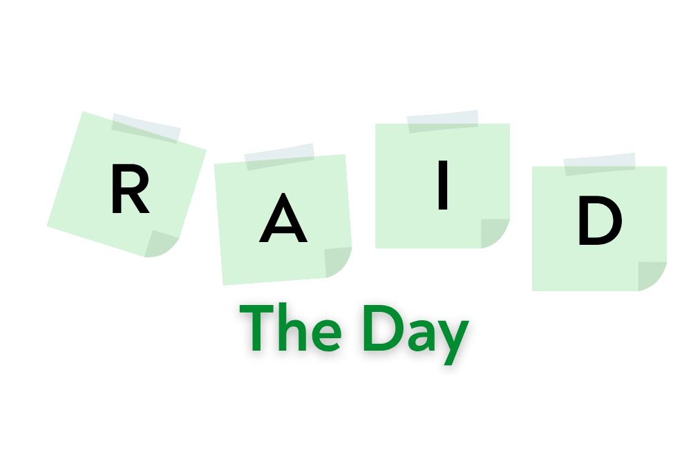 What is Agile Risk Management? photo of post its saying RAID The Day
